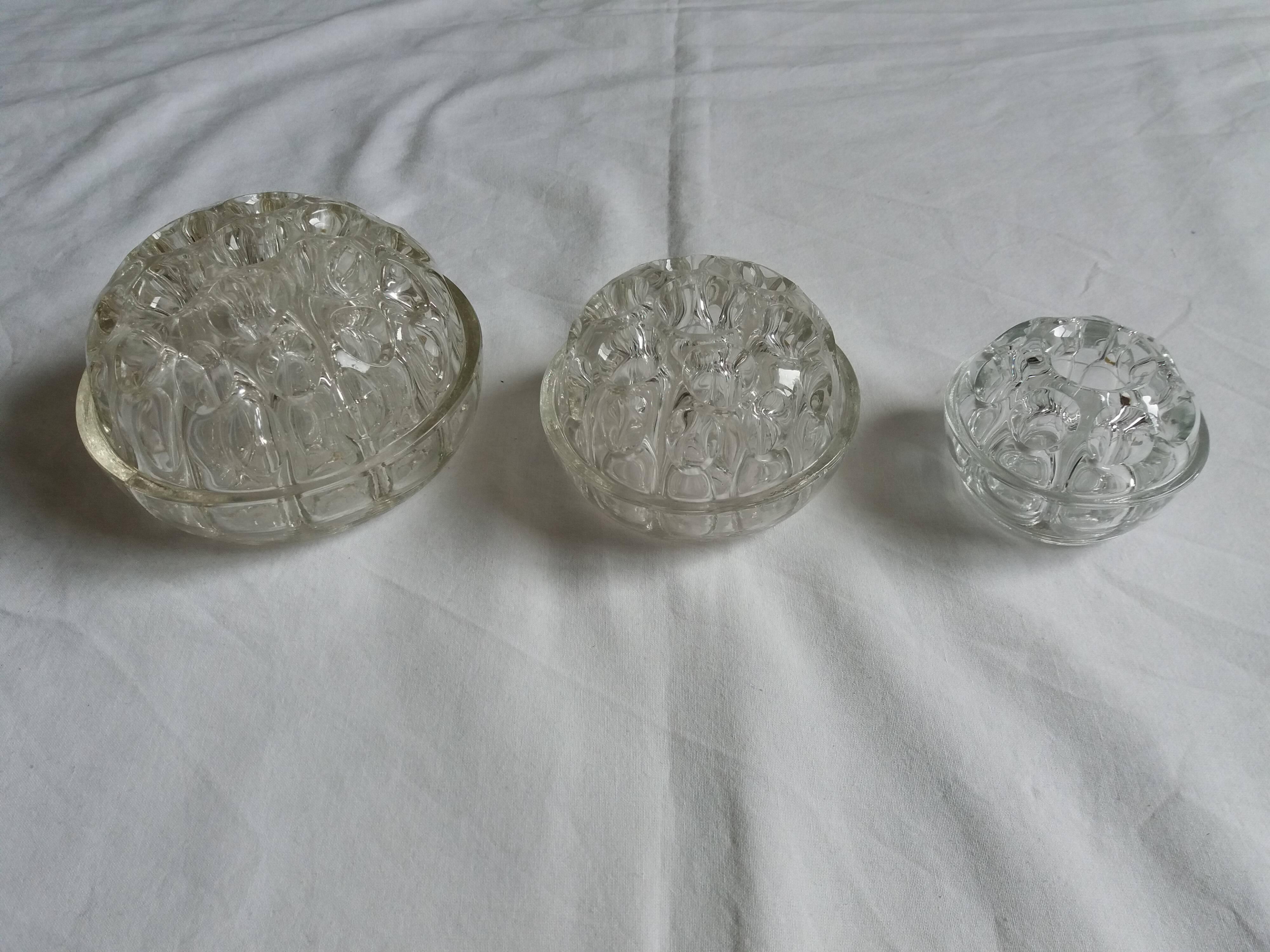 Lot 3 vases pique flowers VMC Reims