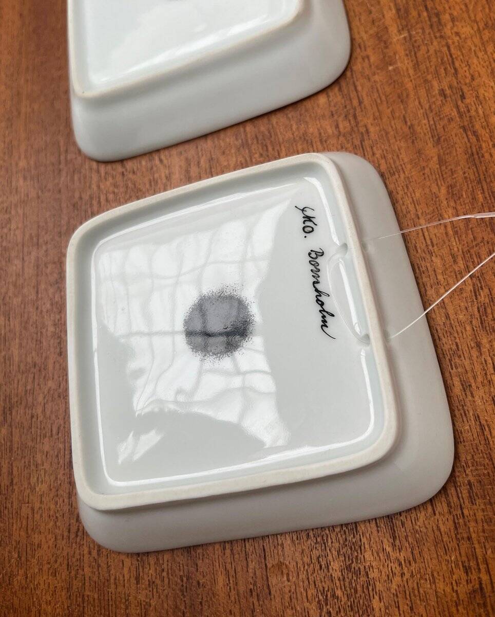 Vintage Danish ceramic wall plates from Bornholm, set of 2.