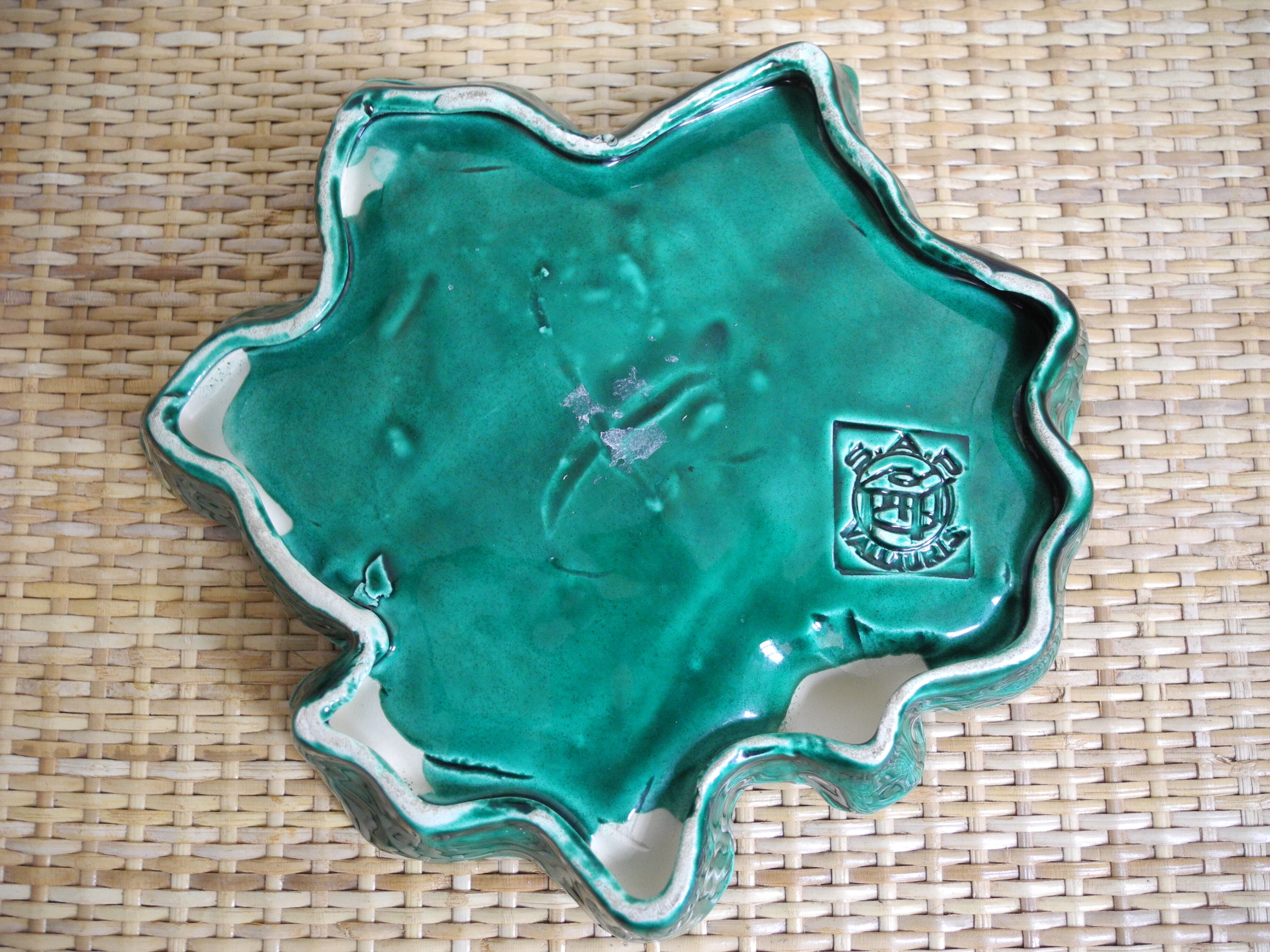 SAP Vallauris ceramic pocket emptier, vintage glove box decor