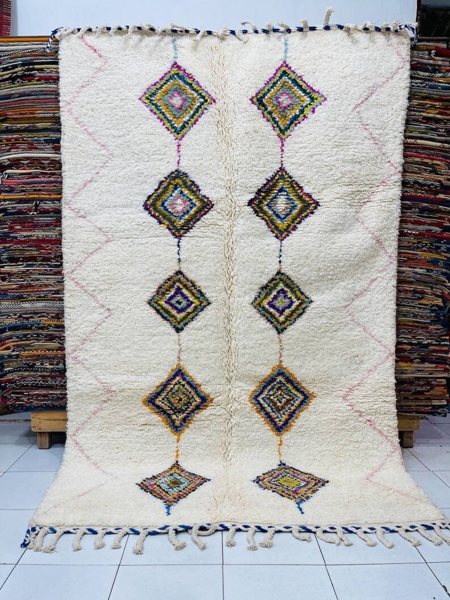 Tapis marocain en laine naturelle 250cmx150cm