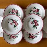 8 antique deep plates in Sarreguemines earthenware.