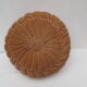 Vintage round cushion in velvet grège / chamois of 36cm in diameter