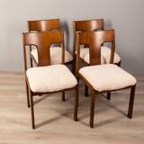 Set of 4 vintage chairs 70s white fabric Italian design