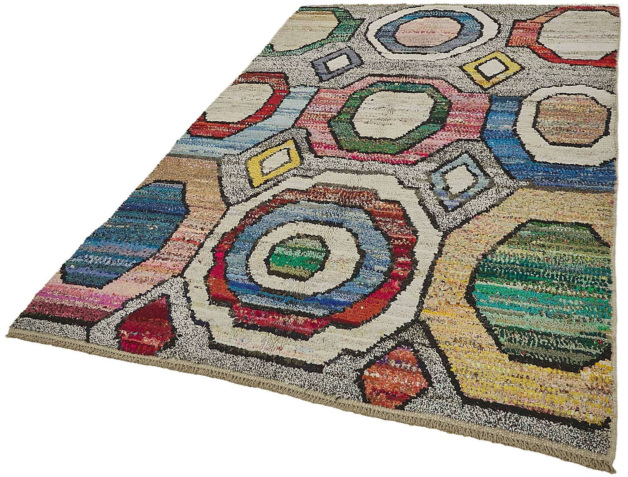 Tapis boho recyclé turc fait main 170 cm x 250 cm