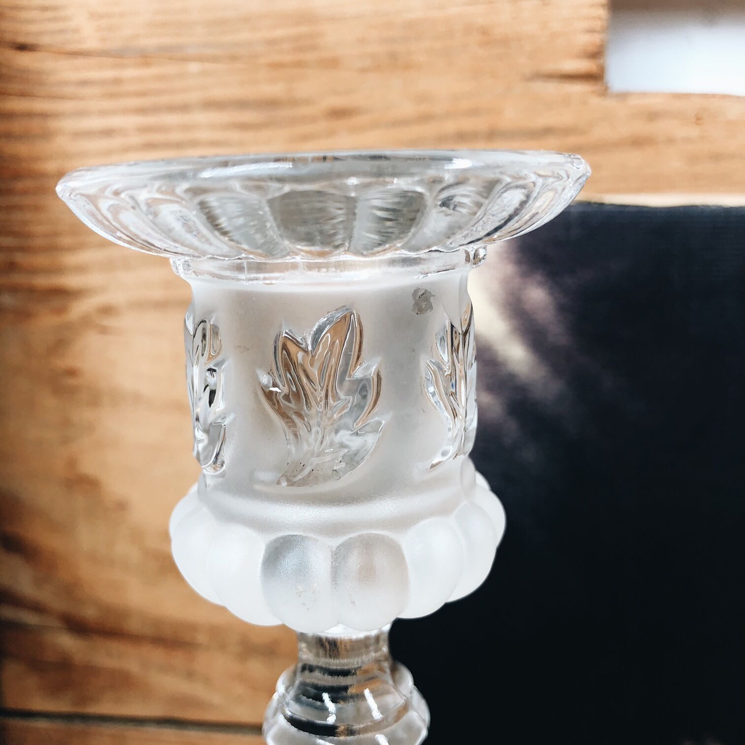 Duo of religious candle holders Val Saint Lambert – Circa 1900