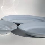 Plat ovale et deux ramequins assortis 50’s ciel