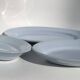 Oval dish and two matching ramekins, 50s sky blue