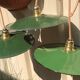 Trio suspension enamel sheet enamel vintage green and white, new e14 socket