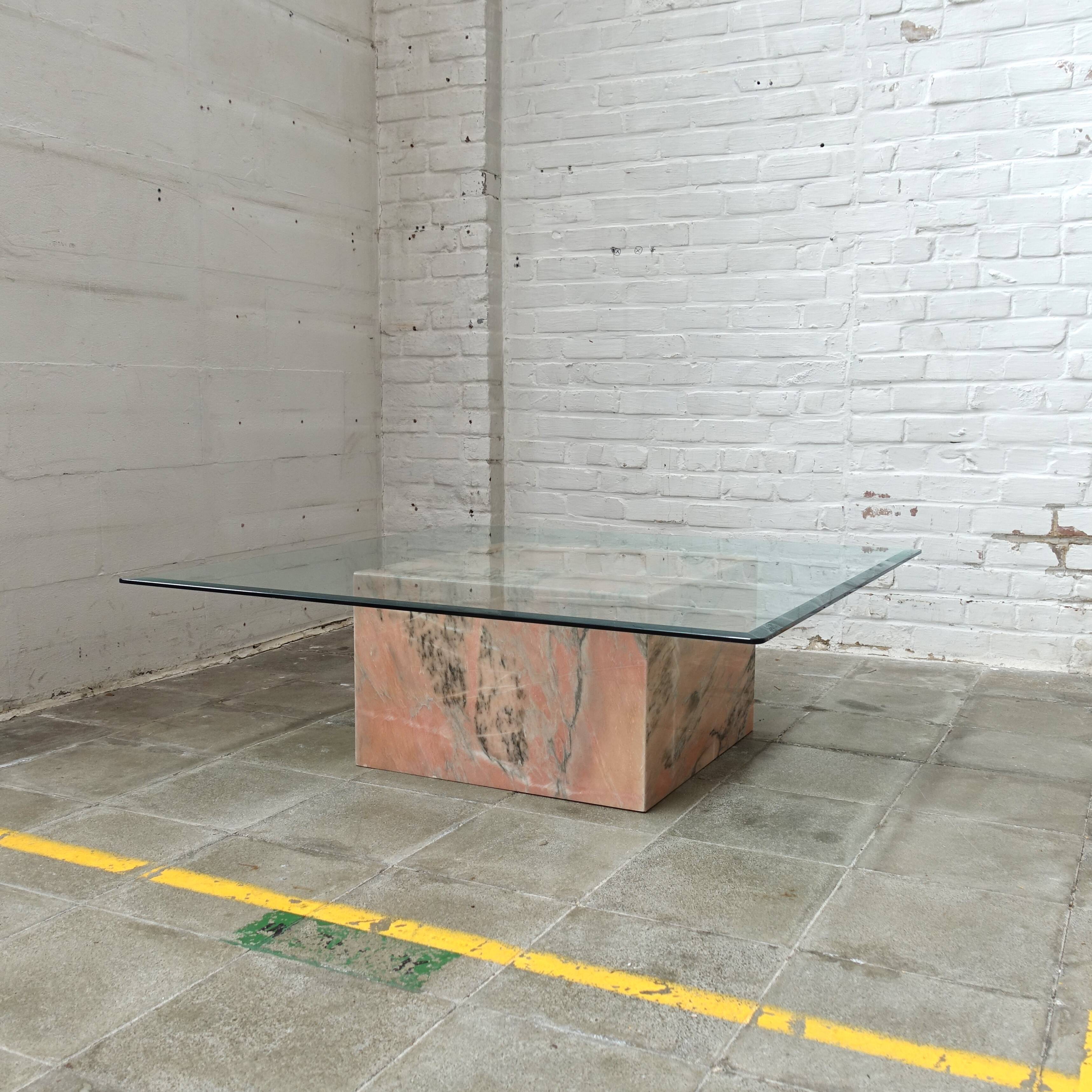 Marble and glass coffee table