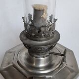 Old crystal and pewter oil lamp.