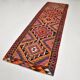 Red & Orange Oriental Kilim Runner Rug, 105x340Cm