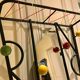 60s wall dressing room door, with colorful balls