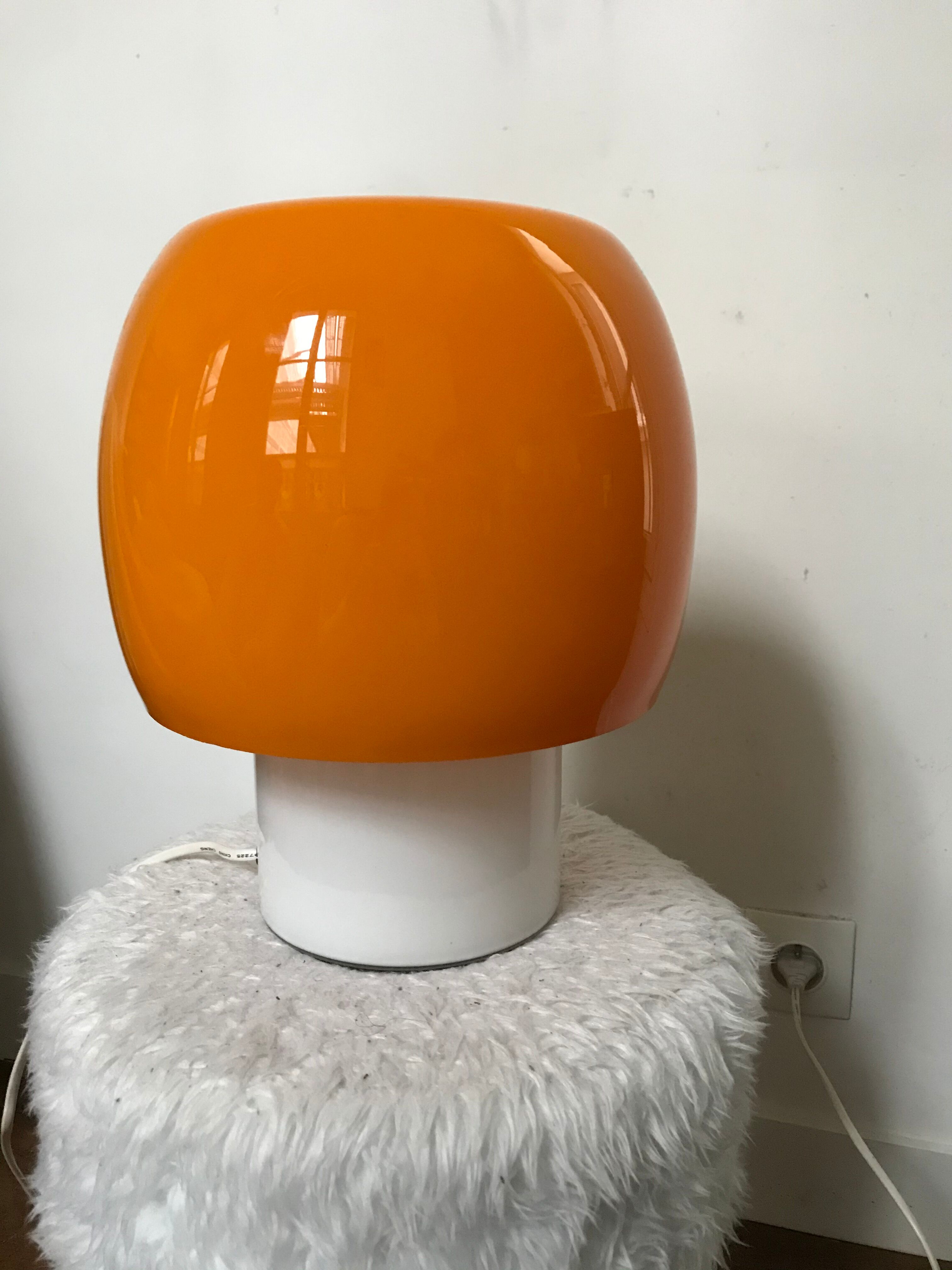 Murano glass vintage Space Age mushroom lamp
