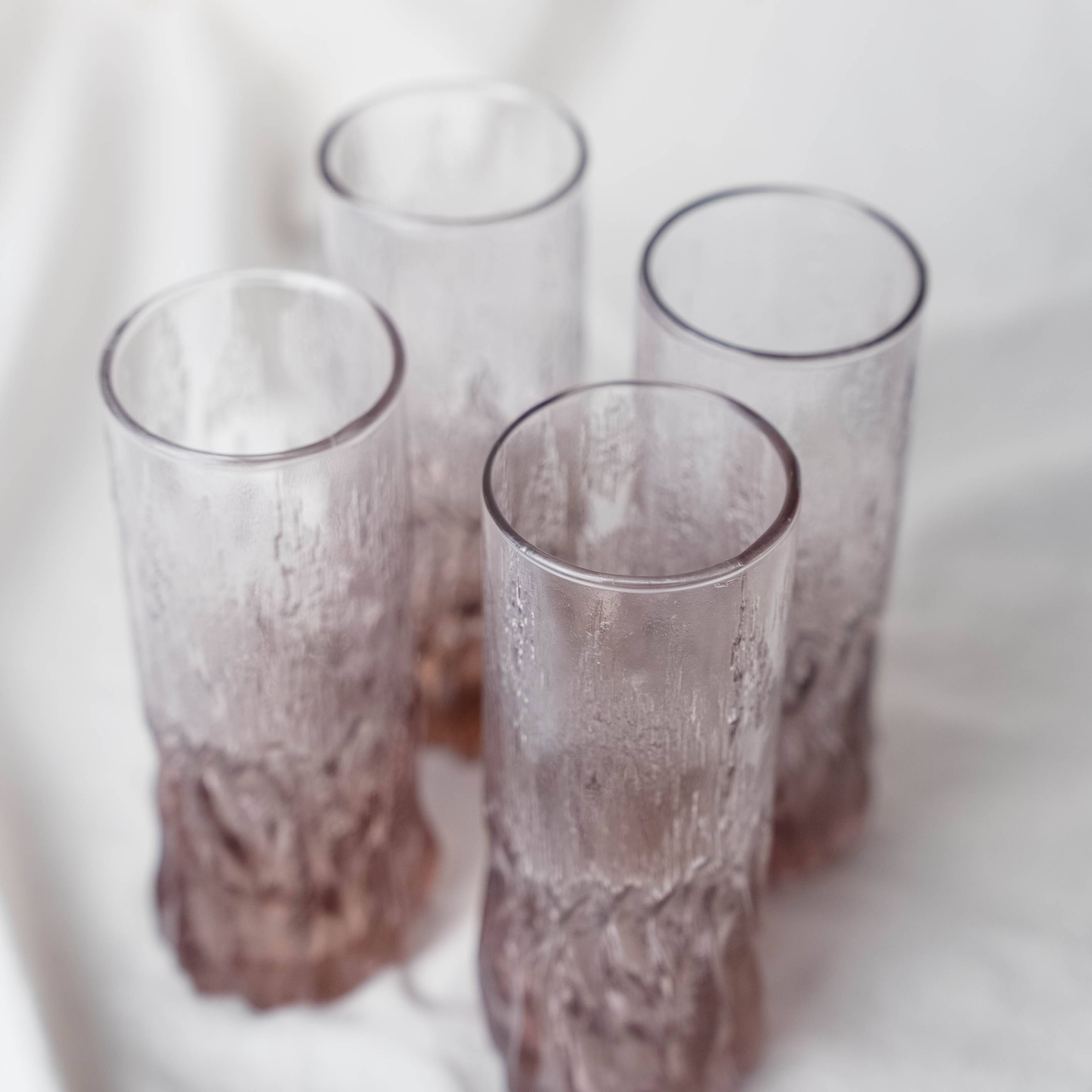 4 verres lilas texture écorce