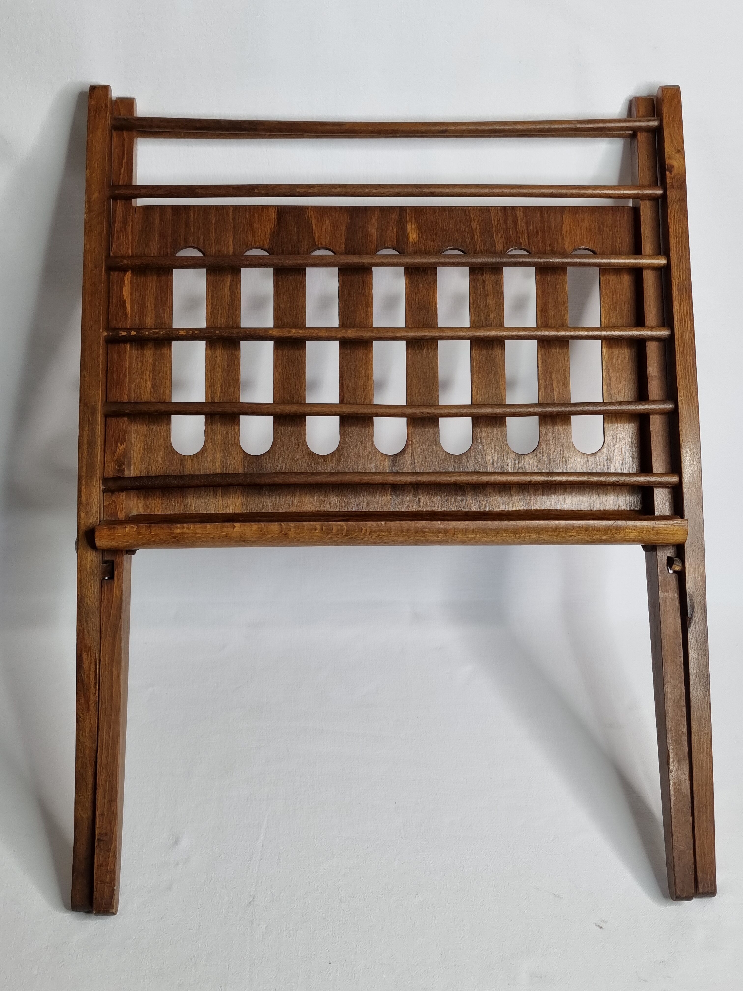 Folding teak magazine holder by Cees Braakman