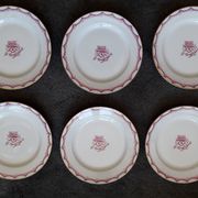1 set of 6 Art Deco dessert plates made of Limoges porcelain