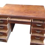 Bureau à caisson art déco en noyer 1930