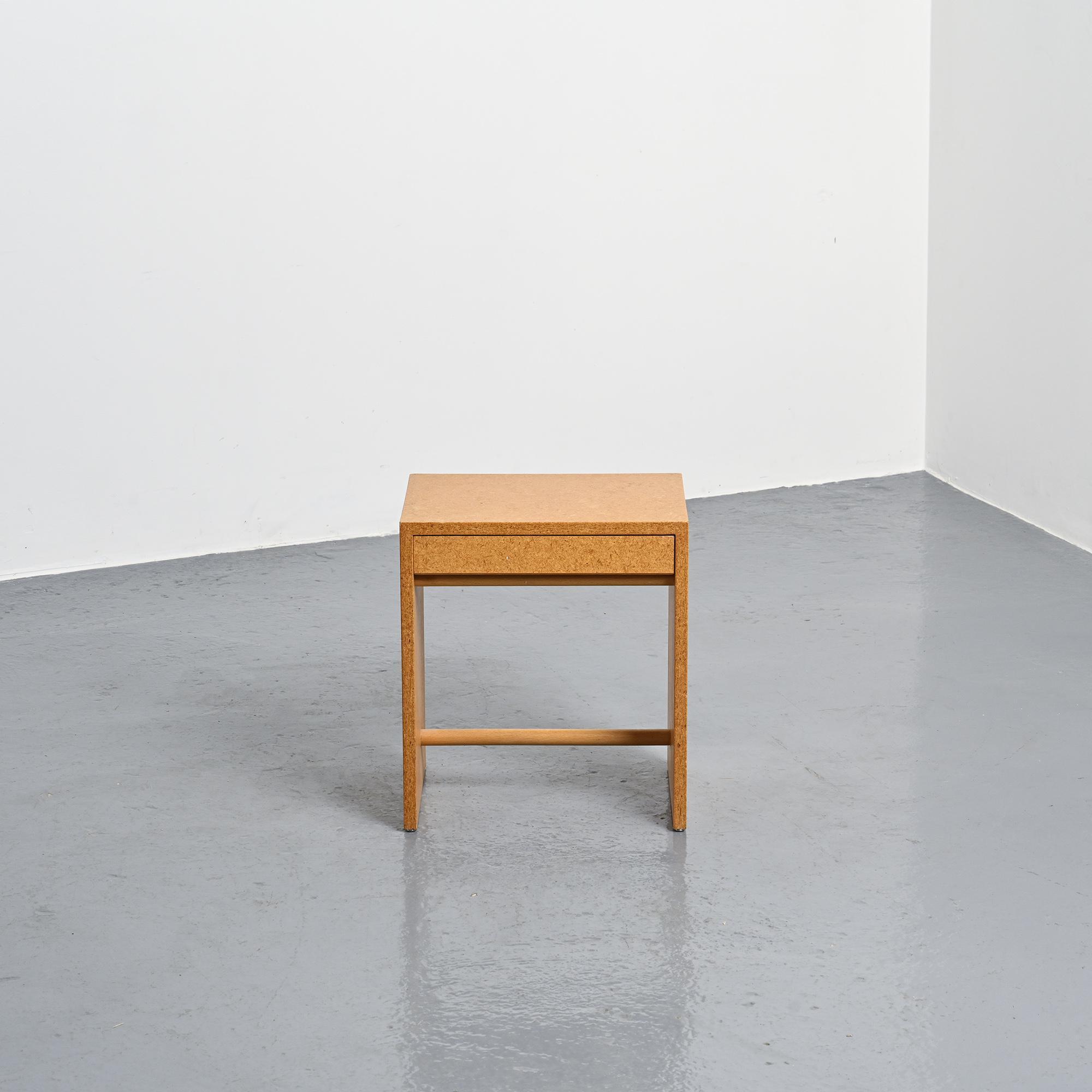Rare stool in particle board by Max Bill, Ulm, circa 1962.