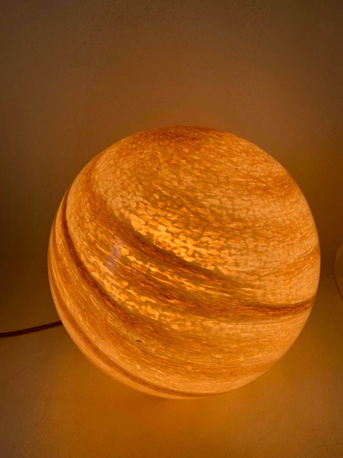 Blown glass ball lamp