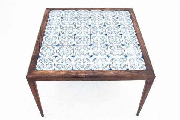 table basse avec carreaux de céramique, design danois, années 1960