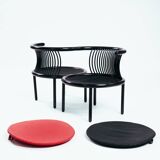 Lübke bentwood vis-a-vis chair in Japanese style by Herbert Ohl  1980s