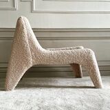 Heated chair in moumoute, sheepskin