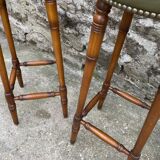Trio of leather bar stools