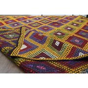 1970s Vintage Turkish Oushak Handmade Wool Cotton Yellow Area Rug 179x237