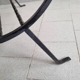 Vintage 1950 coffee table side table ceramic & metal hunting