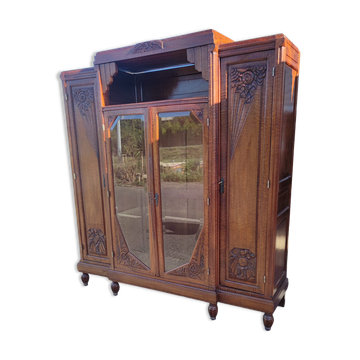 1925 solid curly mahogany office bookcase