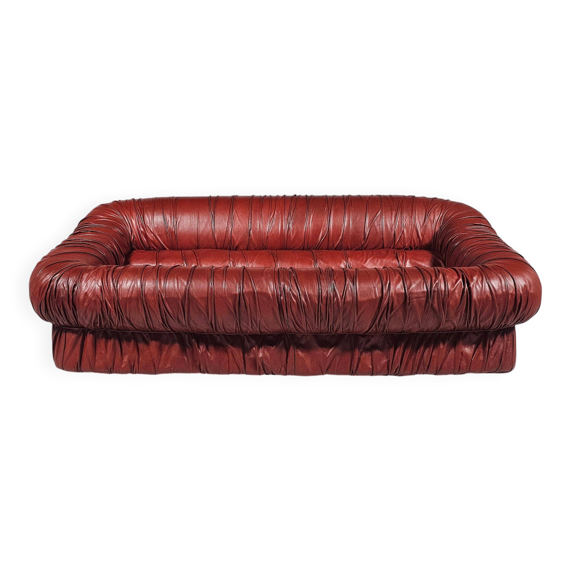 "Bordeaux 'Piumino' canapé by De Pas, D'Urbino and Lomazzi for Dall'Oca, 1970"