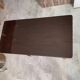 TV stand on casters, 2 brown Formica shelves, 1960s