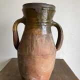 Vase jarre amphore XL en terre cuite vernissée