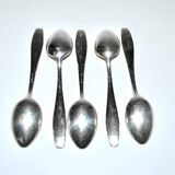 Deetjen set of 5 moka coffee spoons in silver metal design 11cm