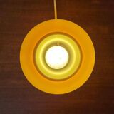 Mid-century yellow glass table lamp model 120 by Uno & Östen Kristiansson for Luxus, Vittsjö, Sweden, 1950s.