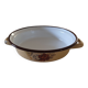 Egg dish in steel enamelled decorations Vintage