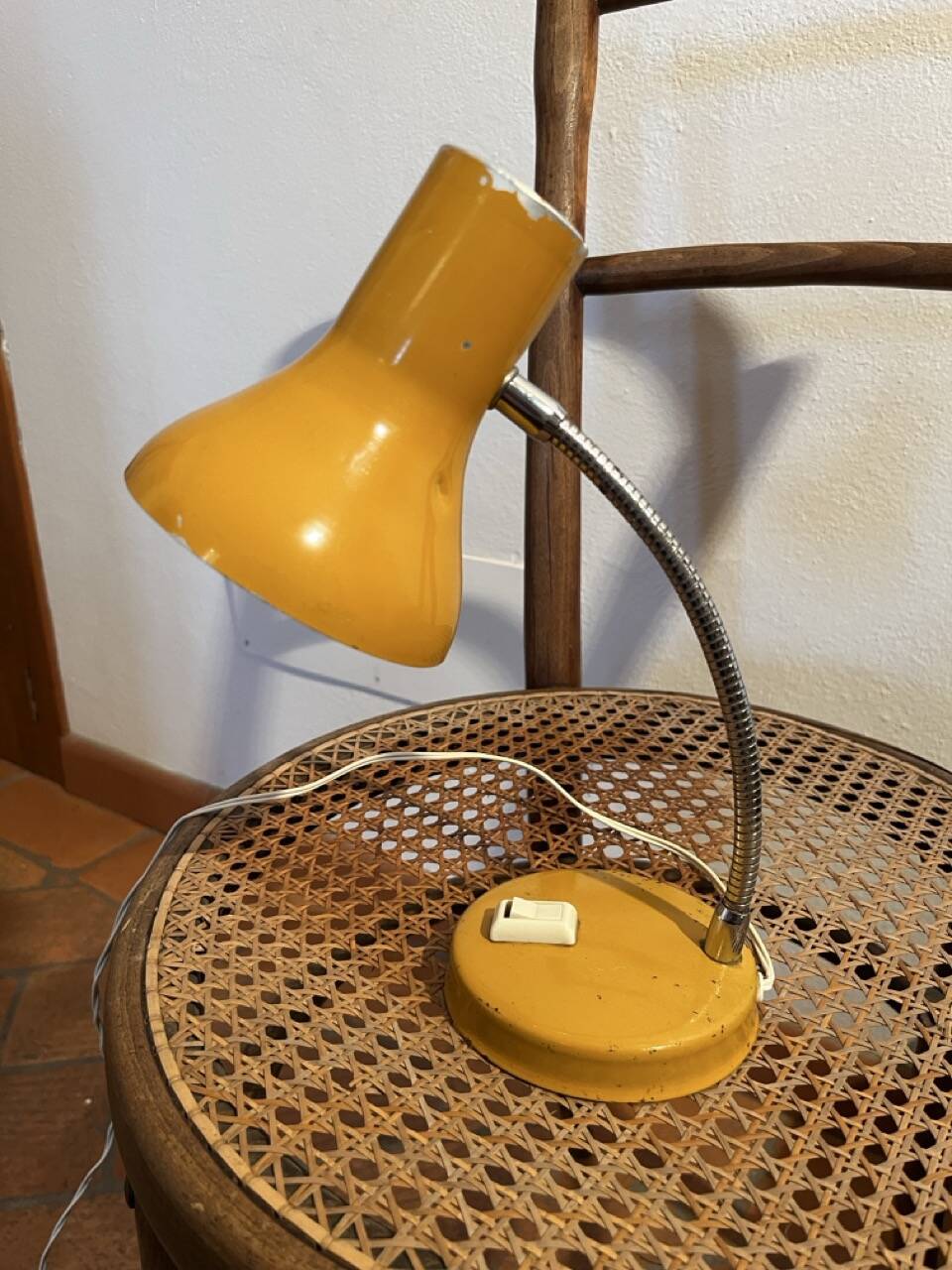 Bedside desk lamp, aluminium, vintage anni '50, italia