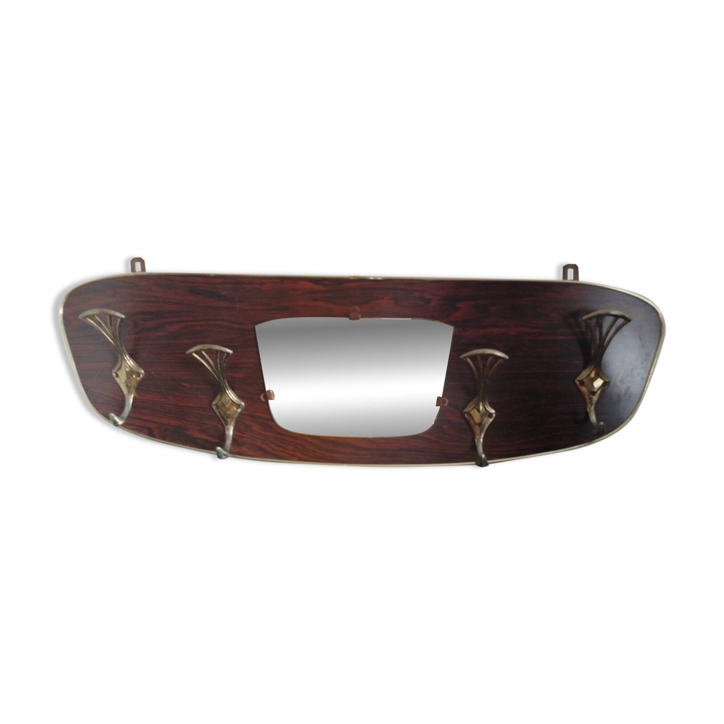 Vintage wall coat rack with mirror – 50s/60s