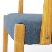 Vintage German Armchair 1960s, Mid Century Beechwood Chair with Blue Uph.