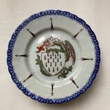 19th Century Plate Ermine & Heraldic Dragon Brittany