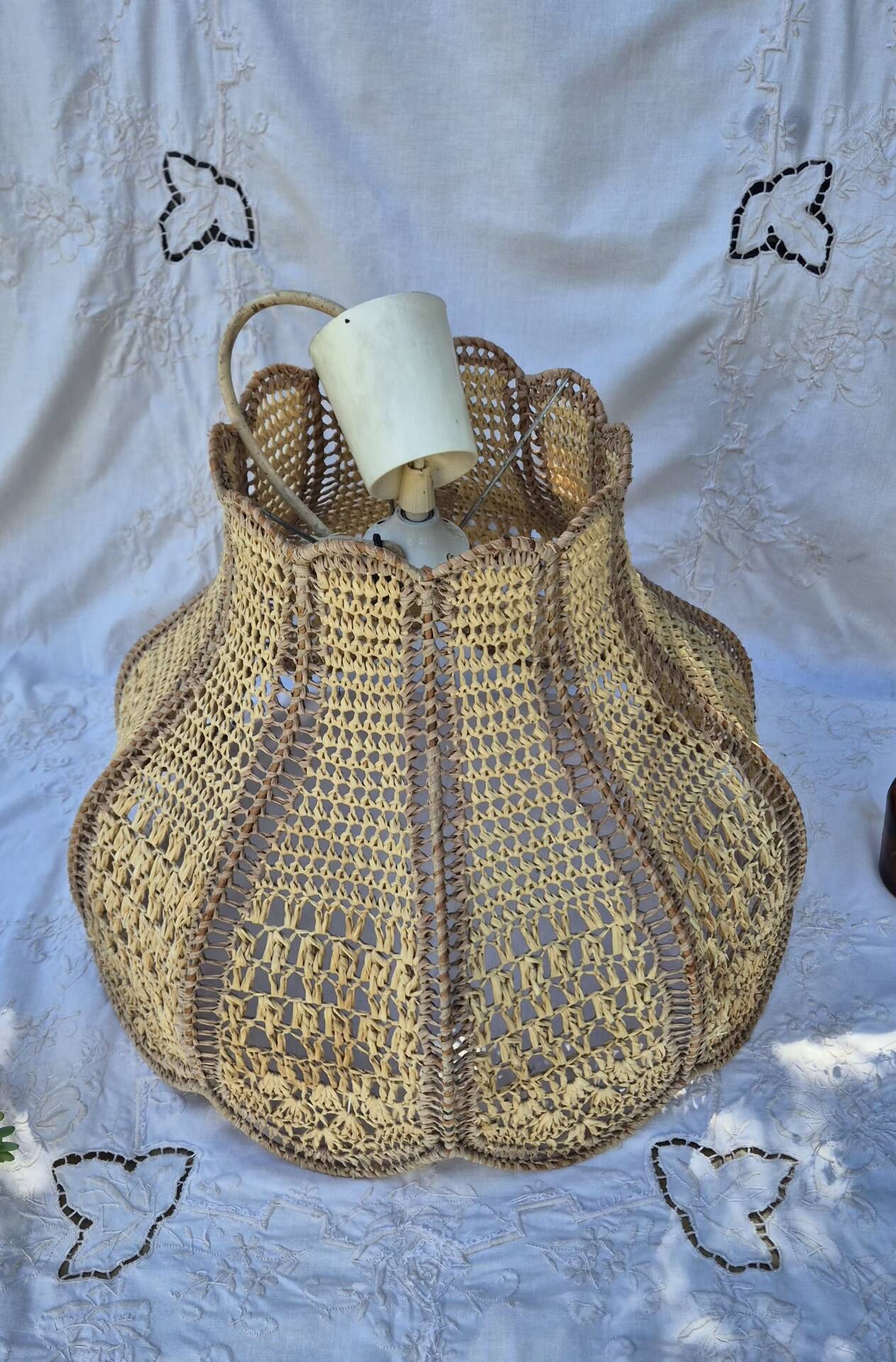 Suspension vintage en rafia