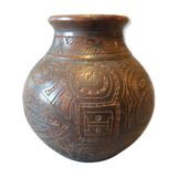 Ceramic vase with incised decoration West Africa circa 1935