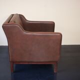 Armchair in natural leather, Denmark, 1960s