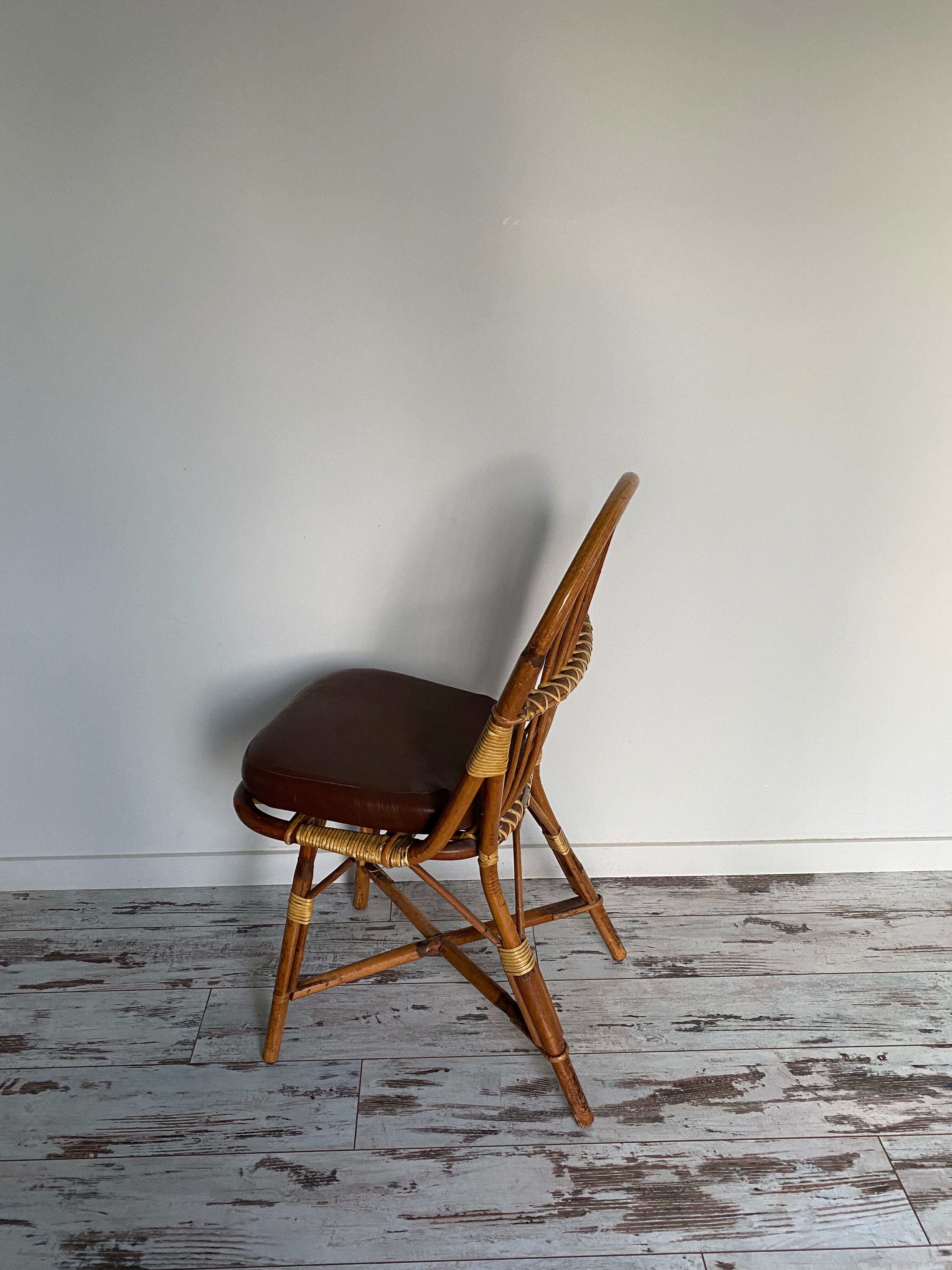 Bamboo and rattan chairs circa 60/70 from maison drucker