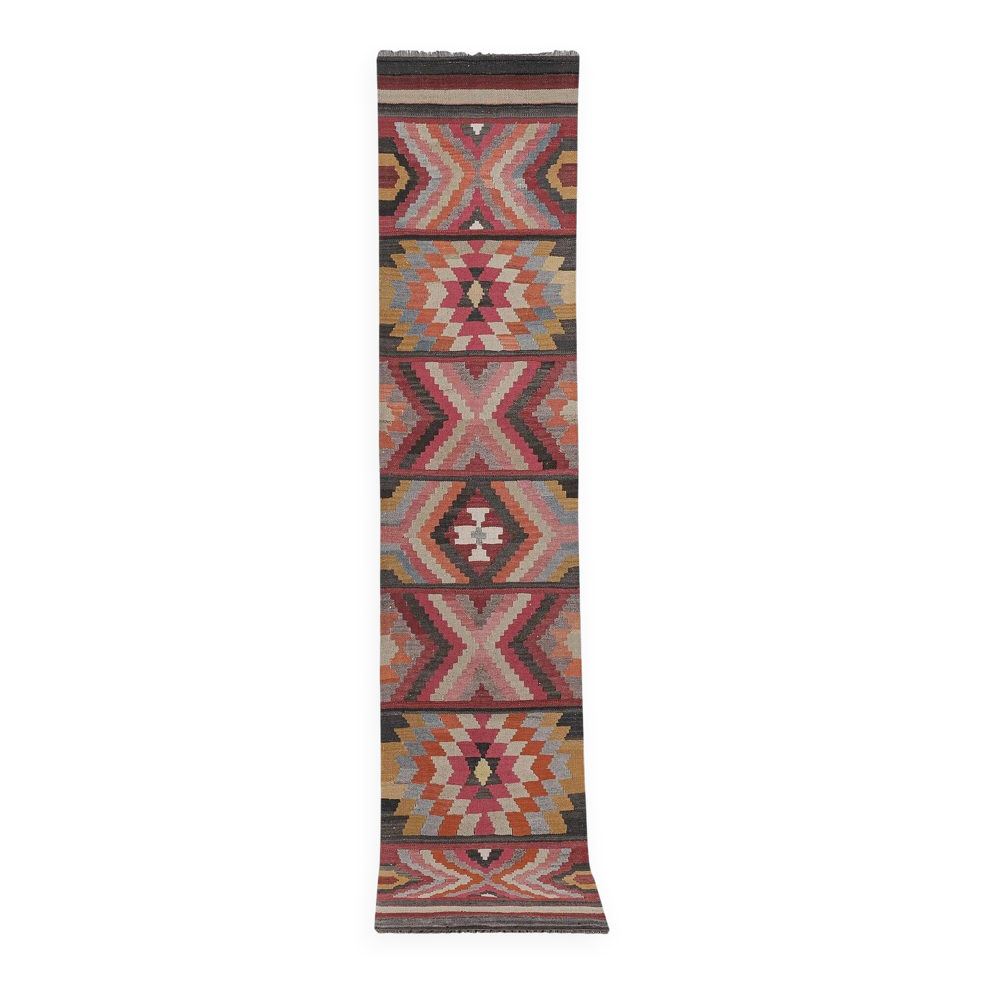 Vintage Turkish hallway rug 78x365 cm