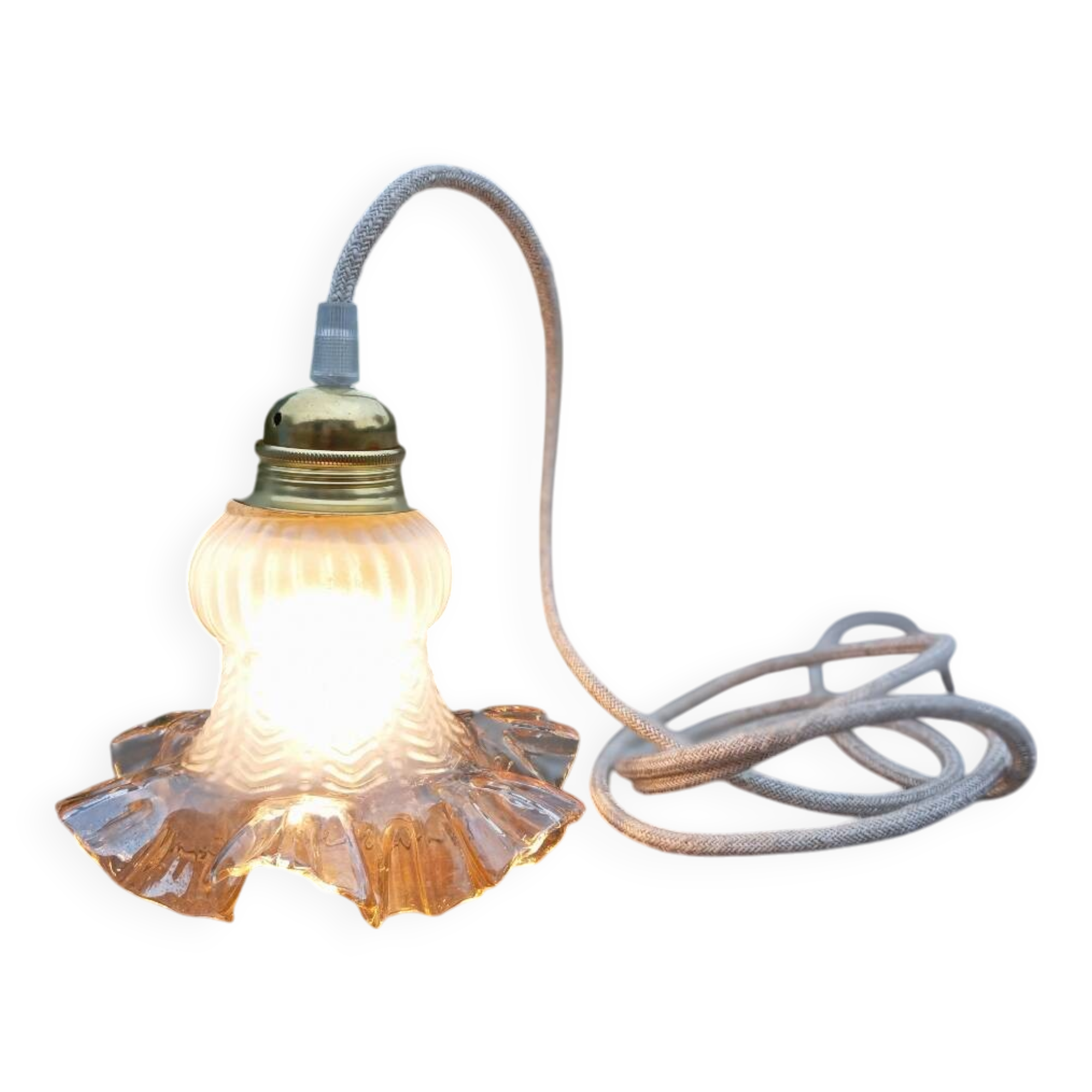 Amber yellow tulip glass nomad pendant light 🌷