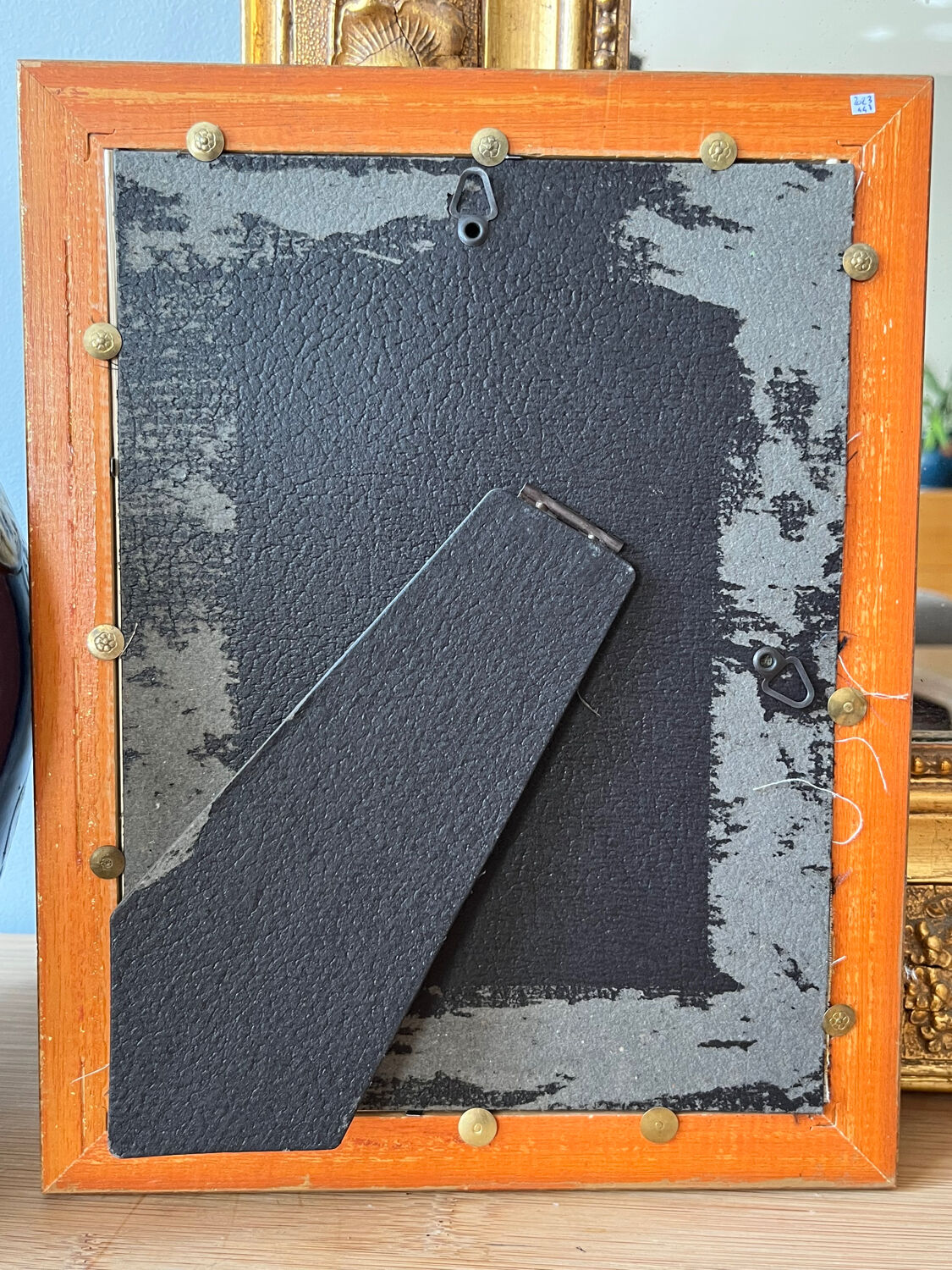 Embroidered peacock frame