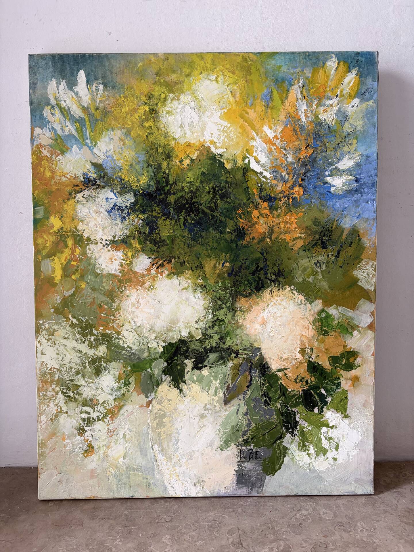 "June Bouquet", oil on canvas signed Bottini