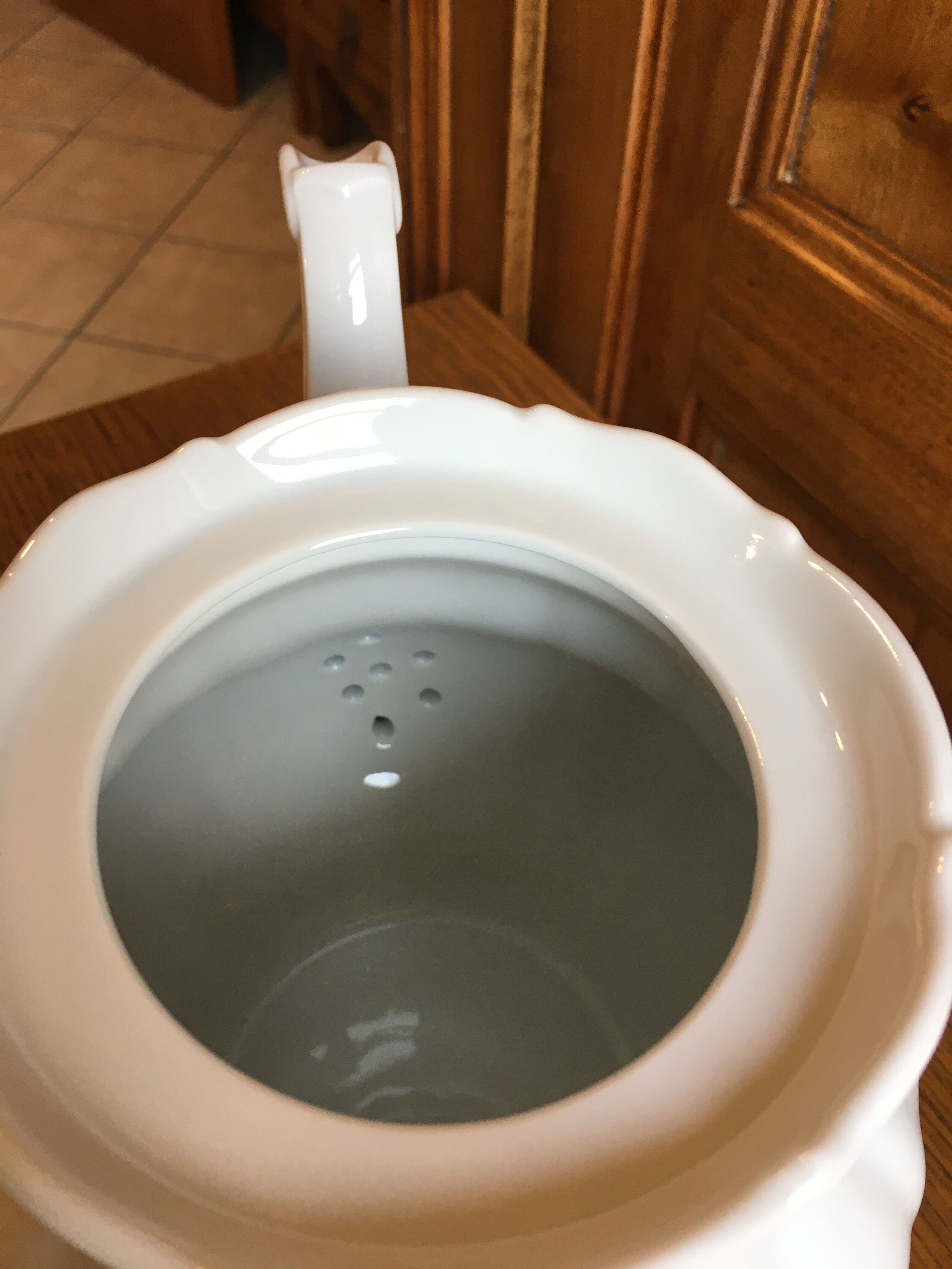 White porcelain teapot