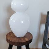 White opaline bubble vase